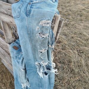 Distressed Blue Wrangler Jeans